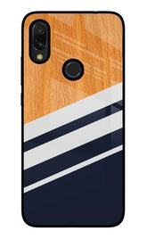 Blue and white wooden Redmi Y3 Back Cover